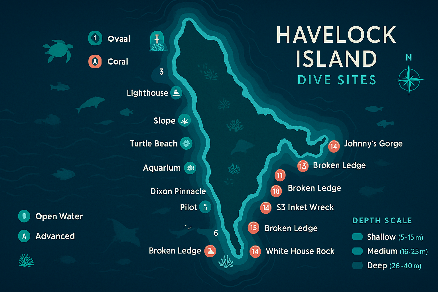 Havelock Dive Map